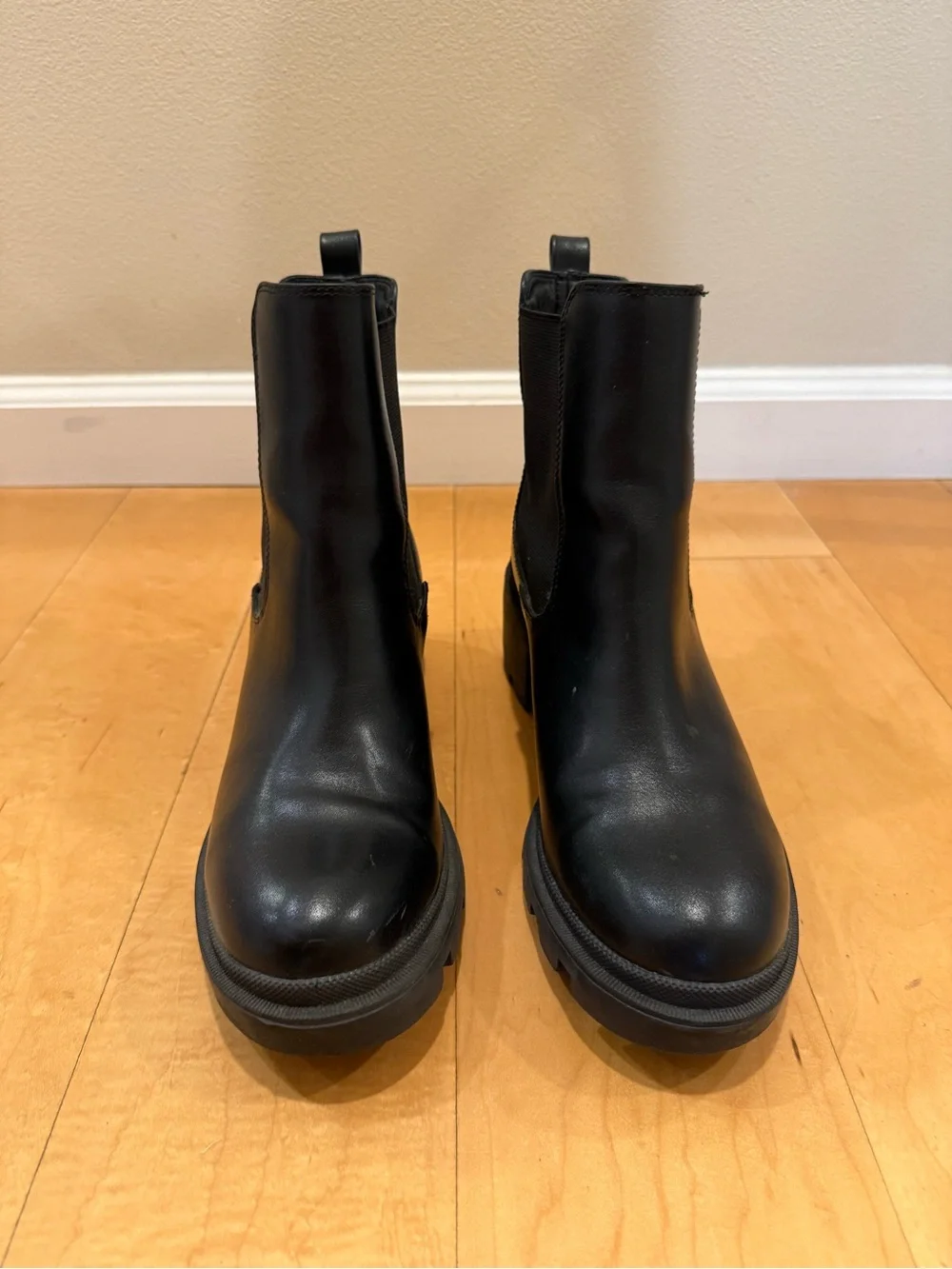 Lulu's Black Platform Chelsea Ankle Boots